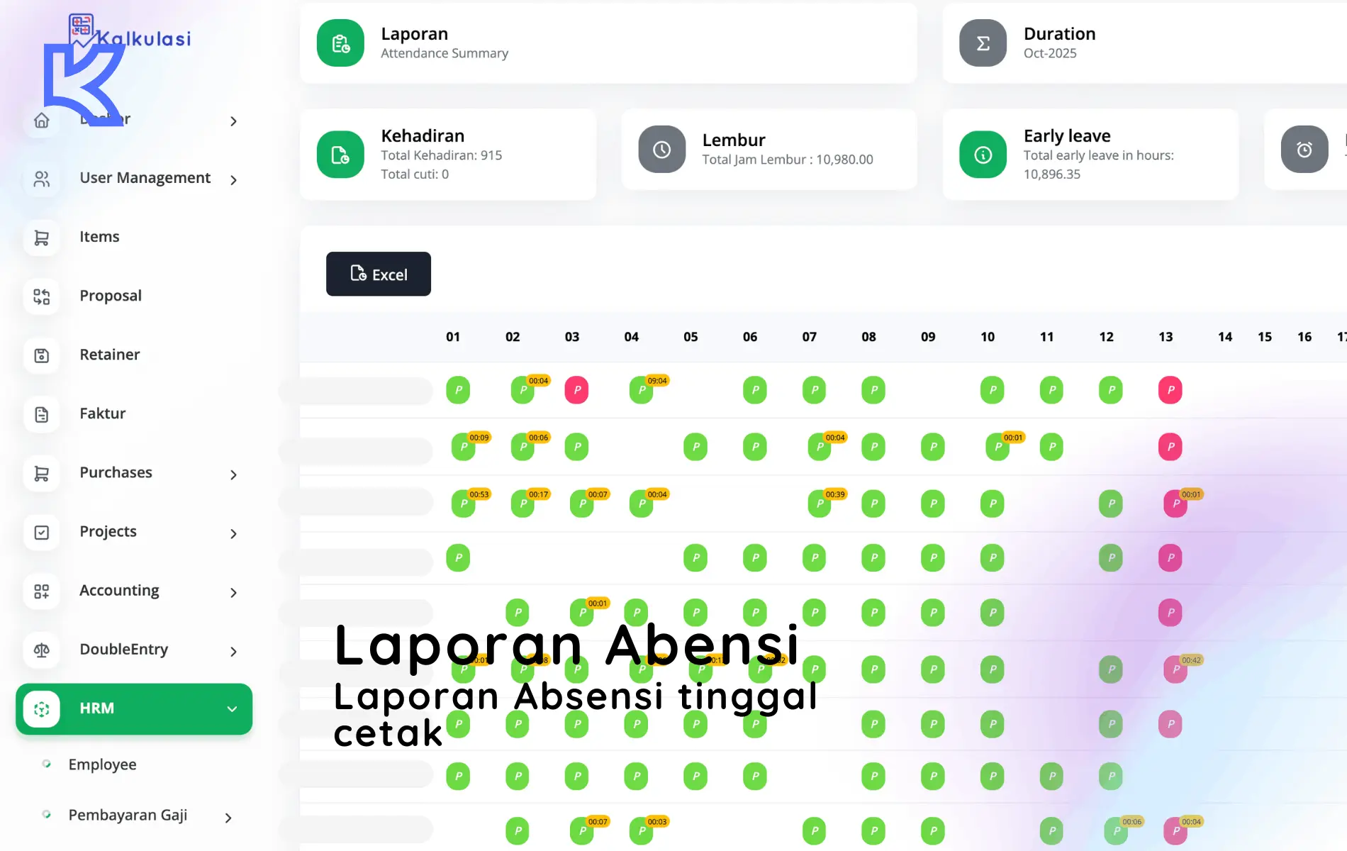 Kalkulasi – aplikasi HRIS & payroll